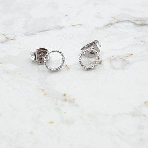 Sterling Silver Halo Stud Earrings 6mm
